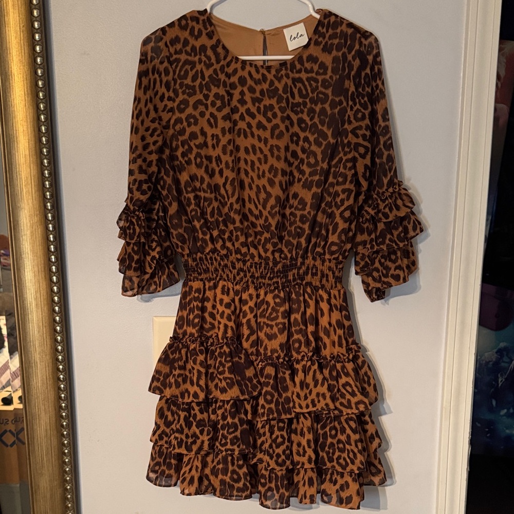 Lola Leopard Print Ruffle Mini Dress | Mob Wife Y2K Coquette Tiered Animal Print